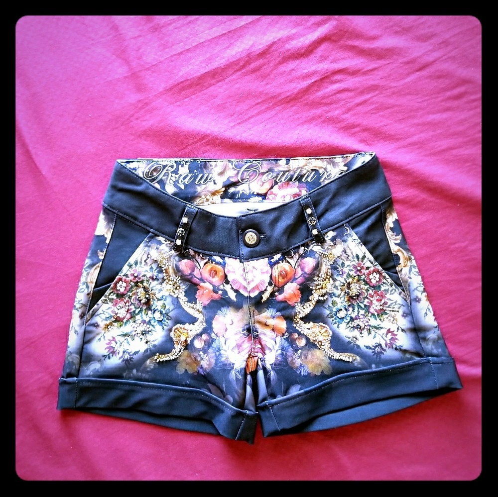 Italian Couture - embellished designer shorts